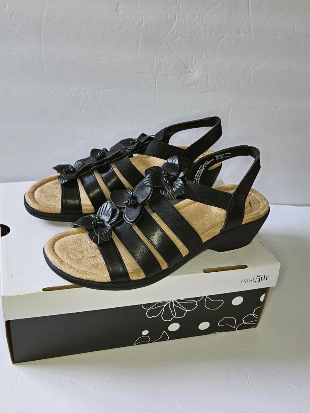 East 5th Black Strappy Slingback Sandals Women Size 9